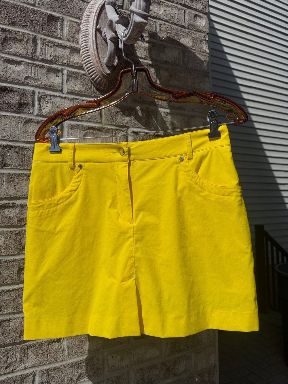Women's Yellow Skort with Front Pockets